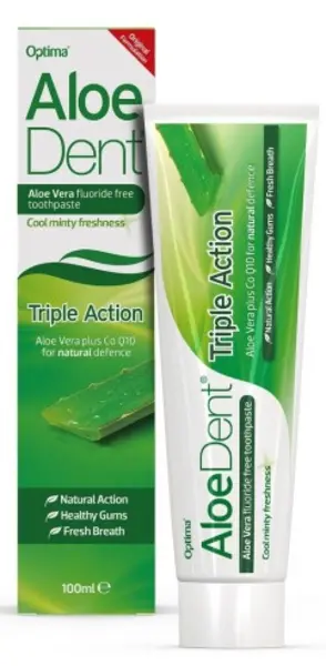 AloeDent Aloe Vera Triple Action Fluoride Free ToothPaste 100ml