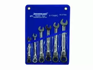 Silverline 277869 Flexible Head Ratchet Spanner Set 6pce 8 - 17mm