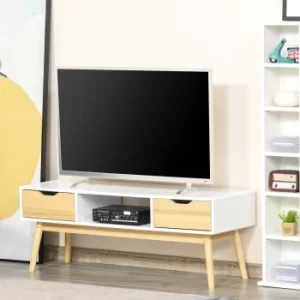 HOMCOM TV Stand Cabinet Unit for TVs up to 50" with 2 Drawers and Storage Compartment Entertainment Console for Living Room