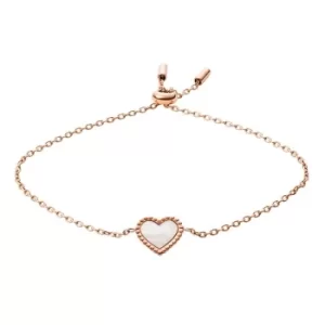 Fossil I Heart You Rose Gold Tone Mother Of Pearl Bracelet