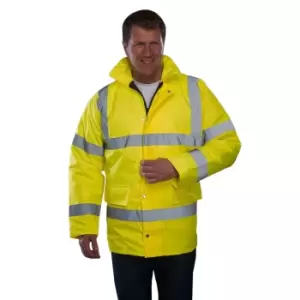 Grafters Unisex Safety Hi-Visibility Waterproof Motorway Jacket (4XL) (Yellow)