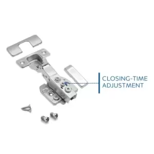 GTV Soft Close Full Overlay 35mm Cabinet Door Hinge Closing Time Adjustment, Pac