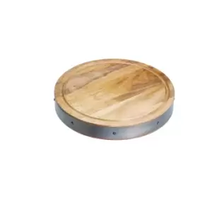 Industrial Kitchen Round Butchers Block Brown and Grey