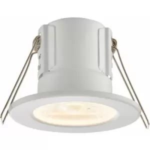 Loops - Tool-less Recessed Bathroom IP65 Downlight - 4W Warm White LED - Matt White