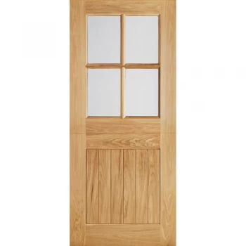 LPD External Oak COTTAGE 4 Light Clear Double Glazed Stable Front Door D&G - 813mm x 2032mm