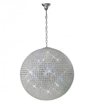 Globe Ceiling Pendant 12 Light Polished Chrome, Crystal