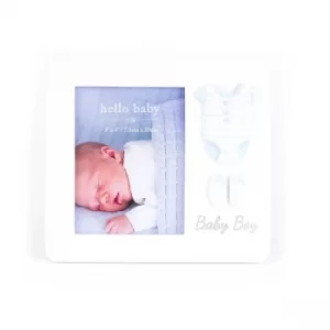 Hello Baby Frame Suit & Booties Design 'Baby Boy' 3" x 4"