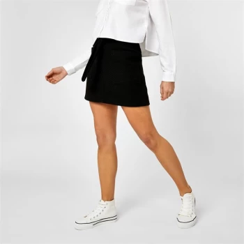 Jack Wills Pilley Tie Waisted Mini Skirt With Wool - Black