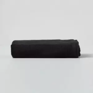 HOMESCAPES Black 100% Combed Egyptian Cotton Bath Towel 700 GSM - Black