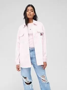 Tommy Jeans Check Overshirt - Pink Size M Women