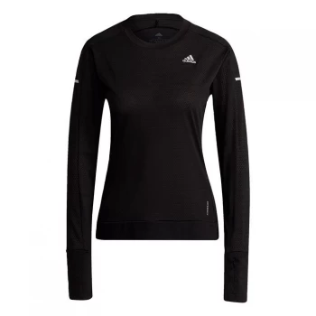 adidas Cooler Long Sleeve Running Sweatshirt Women - Black