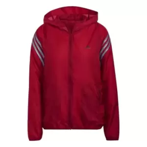 adidas Run Icons 3-Stripes Hooded Running Windbreaker Wom - Legacy Burgundy