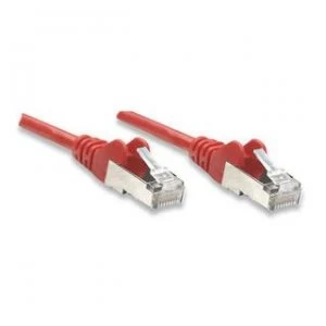 Intellinet Network Patch Cable Cat6 15m Red CCA U/UTP PVC RJ45 Gold Plated Contacts Snagless Booted Polybag