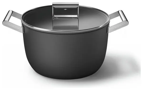 Smeg Smeg 7.7 Litre Non Stick Aluminium Casserole Pan - Black