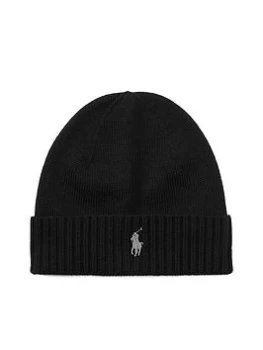 Polo Ralph Lauren Merino Wool Beanie Hat - Black, Men