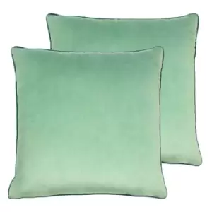 Paoletti Meridian Twin Pack Polyester Filled Cushions Mineral/Teal