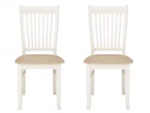 LPD Juliette Set of 2 Cream and Oak Dining Chairs