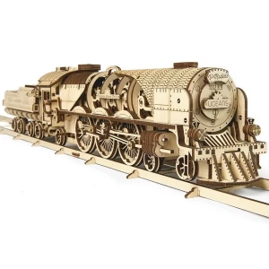 V-Express Steam Train with Tender UGears 3D Wooden Model Kit