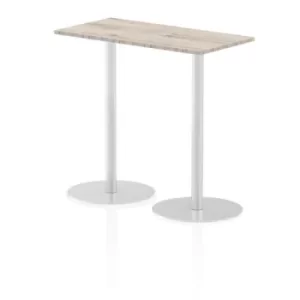 Italia Poseur Table Rectangle 1200/600 Top 1145 High Grey Oak