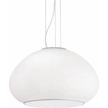 Ideal Lux Mama - 1 Light Small Dome Ceiling Pendant White, E27