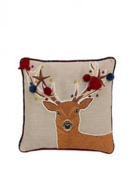 Riva Home Artisan Stag Christmas Cushion