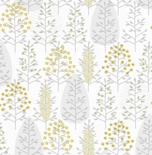 Fresco Scandiscape Ochre Yellow Wallpaper