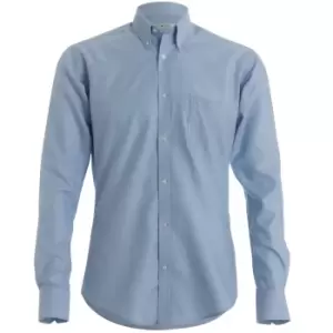 Kustom Kit Mens Slim Fit Long Sleeved Oxford Work Shirt (16.5) (Light Blue)