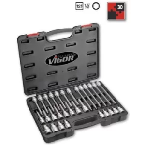 Vigor V1919 Allen Bit set 30 Piece 1/2 (12.5 mm)