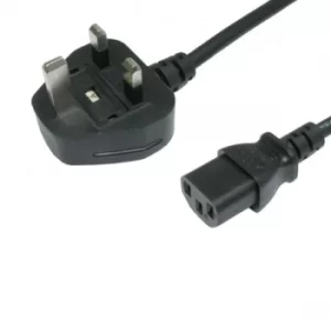 UK Mains to IEC C13 Kettle 5m Black OEM Power Cable UK Plug