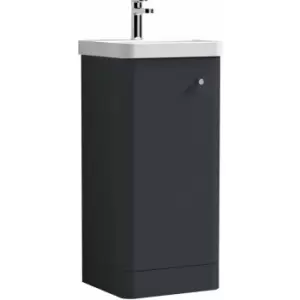 Nuie Core Floor Standing 1-Door Vanity Unit with Thin Edge Basin 400mm Wide - Satin Anthracite