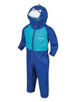 Regatta Boys Little Adventurers Charco Shark Splash Suit - Blue, Size 6-12 Months