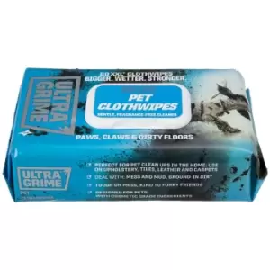 Ultragrime Pet Wipes Life Range Paws Floors Mud Pet Safe X80 Wipes 5670 - Uniwipe