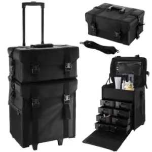 2 in1 Beauty Cosmetic Trolley Makeup Vanity Case Hairdressing Box Art Organiser