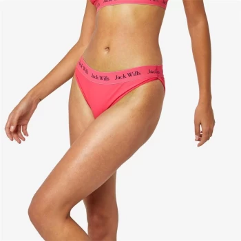 Jack Wills Eco Classic Taped Bikini Bottoms - Bright Pink