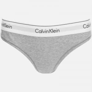 Calvin Klein Womens Modern Cotton Thong - Grey Heather - L