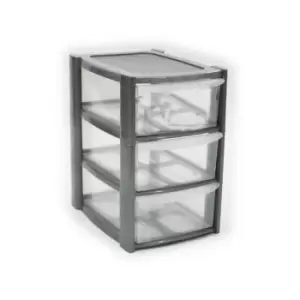 TML 3 Drawer Tower 30 x 26 x 19cm - Silver