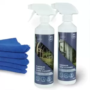 Outdoor UPVC and Glass Cleaner Bundle with Microfiber Cloths