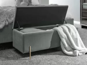 GFW Mystica Grey Ottoman Storage Bench Flat Packed