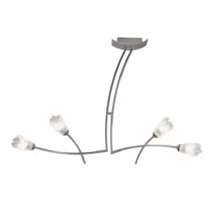 Pietra Linear Pendant 2 Arm 4 Light G9, Polished Chrome