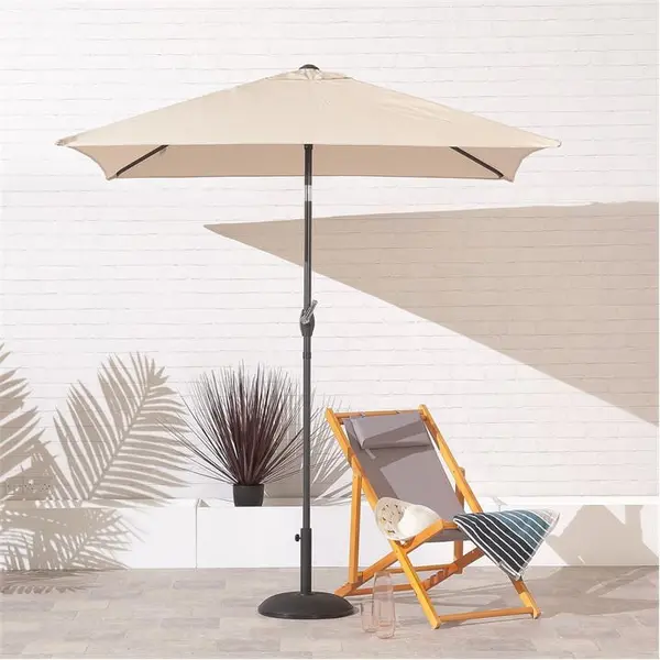 Suntime 2m Square Garden Sun Parasol - Beige One Size