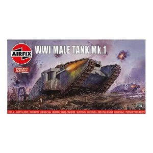 WWI Male Tank Mk.I 1:76 Vintage Classic Military Air Fix Model Kit