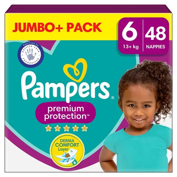 Pampers Premium Protection Size 6 Jumbo Plus Pack 48 Nappies