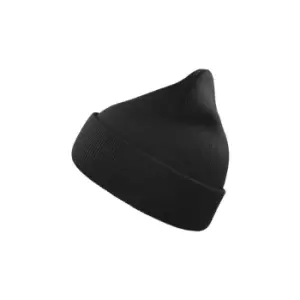 Atlantis Wind Double Skin Beanie With Turn Up (One Size) (Black)