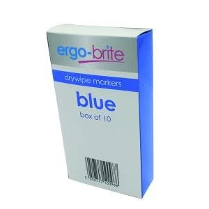 Ergo-Brite Drywipe Marker Rubber Grip Blue Pack of 10 JN10102