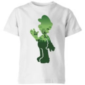 Nintendo Super Mario Luigi Silhouette Kid's T-Shirt - White - 3-4 Years