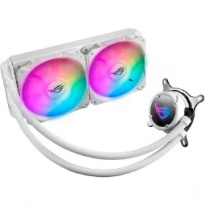 Asus ROG STRIX LC240 RGB 240mm Liquid CPU Cooler, Addressable RGB, 2 x PWM Fan, White