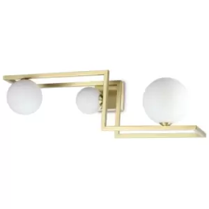 Ideal Lux angolo 3 Light Globe Ceiling Light Brass