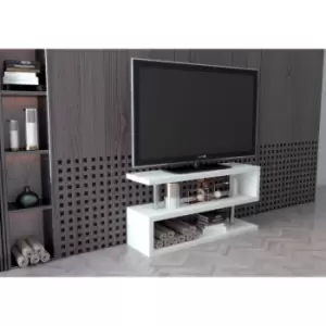 Siena White High Gloss And Chrome Metal tv Stand