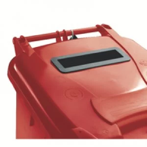 Slingsby Red Confidential Waste Wheelie Bin 140 Litre With Slot and Lid Lock 37