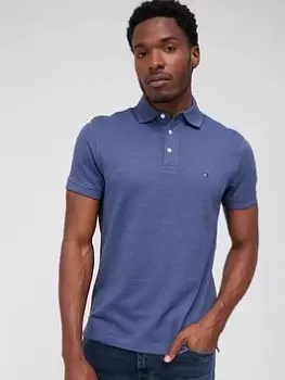 Tommy Hilfiger Mouline Tipped Slim Fit Polo Shirt - Faded Indigo, Faded Indigo Size M Men